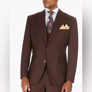 Tayion Collection Men's Classic-Fit Brown Suit Jacket Blazer Sport Coat 44 Reg